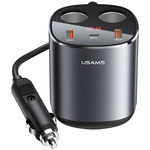 USAMS Rozgałęźnik samochodowy 2xUSB-A/1xUSB-C C28 245W szary/grey CC151TC01 (US-CC151)