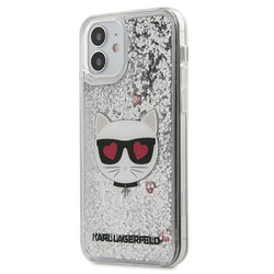 KARL LAGERFELD KLHCP12SLCGLSL IPHONE 12 MINI 5,4" SREBRNY/SILVER HARDCASE LIQUID GLITTER CHOUPETTE