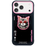Etui Nimmy Glasses Cool Cat MagSafe do   iPhone 17 Pro czarno różowy