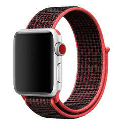 ORYGINALNA OPASKA APPLE NIKE SPORT LOOP 42/44/45/46/49 MM MRPD2ZM/A BRIGHT CRIMSON/BLACK ORYGINALNA PLOMBA ROZMIAR UNIWERSALNY