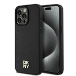DKNY DKHMP15XPSHRPSK iPhone 15 Pro Max6.7" czarny/black hardcase Leather Monogram Pattern Metal Logo MagSafe