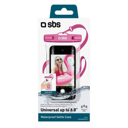 SBS Waterproof case for smartphones up to 6.8" Pink