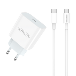 JELLICO wall charger AK180 PD 20W 1xUSB-C + cable USB-C - USB-C White