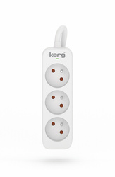 KERG M02387 EXTENSION CORD WITHOUT SWITCH 3 SOCKETS 16A 3680W CABLE 1.5M WHITE-GRAY
