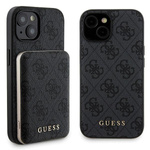 Zestaw Guess GUBPM5P15S4GEMGK iPhone15 6.1" hardcase + Powerbank 5000mAh MagSafe czarny/black 4G Metal Logo
