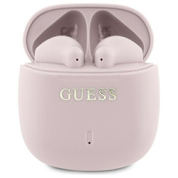Guess słuchawki Bluetooth GUTWSJ14ESGP   TWS + stacja dokująca różowy/pink Printed Classic Logo