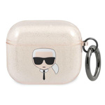 Etui Karl Lagerfeld Glitter Karl's Head na AirPods 3 - złote