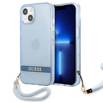 Guess GUHCP13SHTSGSB iPhone 13 mini 5,4"niebieski/blue hardcase Translucent Stap