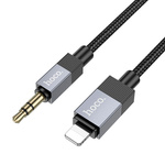 Kabel AUX Jack 3,5 mm (męski) do Lightning (męski) Hoco 1 m UPA32A czarny