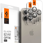 OSŁONA APARATU SPIGEN OPTIK PRO GLAS.TR ”EZ FIT” CAMERA PROTECTOR 2-PACK IPHONE 14 PRO / PRO MAX / 15 PRO / PRO MAX / 16 PRO / PRO MAX NATURAL TITANIUM