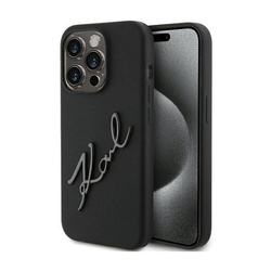 KARL LAGERFELD KLHCP15LSKSBMCK IPHONE 15 PRO 6.1 "BLACK/BLACK HARDCASE SILICONE KARL SCRIPT