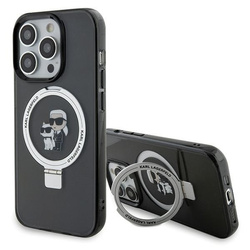 Karl Lagerfeld KLHMP15XHMRSKCK iPhone 15 Pro Max 6.7" black/black hardcase Ring Stand Karl&amp;Choupette MagSafe