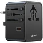 Ładowarka sieciowa USAMS Travel Adapter  CC310 3xUSB-C 70W 4w1 US/AU/EU/UK czarny