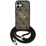 Etui Guess 4G Big Logo Cord Stap         Crossbody do iPhone 17 brązowy