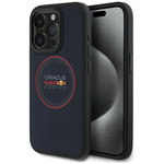 Red Bull RBHMP15L24PUILVR iPhone 15 Pro  6.1" hardcase granatowy/navy Leather Red Ring MagSafe