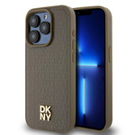 DKNY DKHMP15XPSHRPSW iPhone 15 Pro Max6.7" brown/brown hardcase Leather Pattern Metal Logo MagSafe