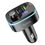 Transmiter samochodowy bluetooth Hoco 2 x USB A + USB C QC3.0 PD 20W  E62 czarny