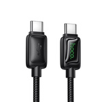 Kabel USB C do USB C Hoco 3A 60W 1,2 m z LCD U146 czarny