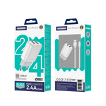 JELLICO ładowarka sieciowa EU02 2.4A 12W 2xUSB + kabel Micro Biały