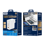 JELLICO ładowarka sieciowa C118 GaN PD 100W 2xUSB-C + 1xUSB QC3.0 + kabel USB-C - USB-C Biały