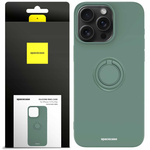 Spacecase Etui Silicone Ring iPhone 15 Pro Max dark green