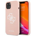 Guess GUHCP13SLS4GWPI iPhone 13 mini5,4" różowy/pink hard case Silicone 4G Logo