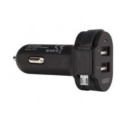 Ładowarka samochodowa Xqisit 6A Dual USB+microUSB car charger czarny