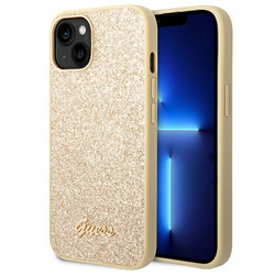 Guess GUHCP14SHGGSHD iPhone 14 / 15 / 136.1" złoty/gold hard case Glitter Script