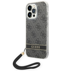 Guess GUOHCP14LH4STK iPhone 14 Pro 6,1" czarny/black hardcase 4G Print Strap