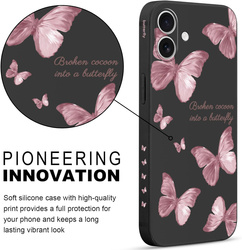 Pnakqil Iphone 17 Pro Case Butterflies Black
