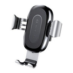 BASEUS QI WIRELESS CHARGER GRAVITY CAR MOUNT (SILVER)