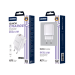 JELLICO ładowarka sieciowa A77 22,5W 1xUSB QC3.0 + kabel Lightning Biały