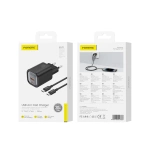 FONENG ładowarka sieciowa EU71 PD 30W 1xUSB-C + 1xUSB QC3.0 + kabel USB-C - USB-C Czarny