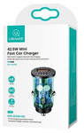 USAMS CC127 C25 42.5 / 22.5W + PD20W CAR CHARGER TRANSPARENT BLUE