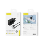 FONENG ładowarka sieciowa EU64 18W 1xUSB QC3.0 + kabel USB-C Czarny