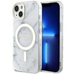 Guess GUHMP14MPCUMAH iPhone 14 Plus/ 15 Plus 6.7" biały/white hardcase Marble MagSafe