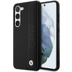 Case BMW BMHCS23M22RDPK S23+ S916 black/black hardcase Leather Textured &amp; Stripe