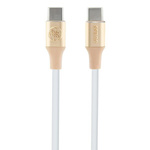 Guess GUCCLALRGDD kabel USB-C - USB-C1.5m Fast Charging złoty/light gold Ebossed Logo