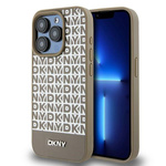 DKNY DKHMP15XPSOSPW iPhone 15 Pro Max6.7" brązowy/brown hardcase Leather Printed Pattern Metal Logo MagSafe