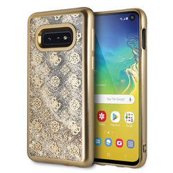 Guess GUHCS10LPEOLGGO S10e G970 złoty/gold hard case 4G Peony Liquid Glitter