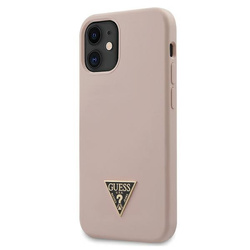 Guess GUHCP12SLSTMLP iPhone12 mini 5,4" jasnoróżowy/light pink hardcase Silicone Triangle Logo
