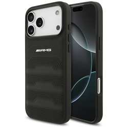 Etui AMG Leather Debossed Lines Logo do  iPhone 17 Pro Max czarny