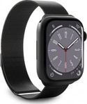 Puro Puro Milanese Magnetic Band - Stainless Steel Strap for Apple Watch 42/44/45/49mm (Black)
