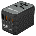 Verbatim Adapter podróżny EU/UK/US GaN2xUSB-A/2xUSB-C PD 65W UTA-05 czarny/black 32120