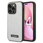 KARL LAGERFELD KLHCP14LG2ELS IPHONE 14 PRO 6,1" HARDCASE SREBRNY/SILVER GLITTER PLAQUE LOGO