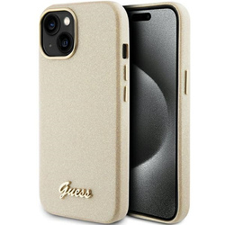 Guess GUHCP15SPGMCSD iPhone 15 / 14 / 13 6.1" złoty/light gold hardcase Glitter Glossy Script
