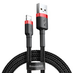 Kabel Baseus Cafule USB-A / Lightning 2.4A QC 3.0 0.5 m - czarno-czerwony