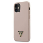 Guess GUHCP12SLSTMLP iPhone12 mini 5,4" jasnoróżowy/light pink hardcase Silicone Triangle Logo