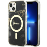 Guess GUHMP14SHTMRSK iPhone 14 / 15 / 136.1" czarny/black hardcase Golden Marble MagSafe