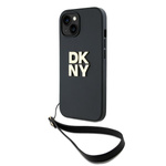 DKNY DKHCP15SPBSWSK iPhone 15 / 14 /136.1" czarny/black hardcase Wrist Strap Stock Logo